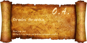 Ormós Aranka névjegykártya
